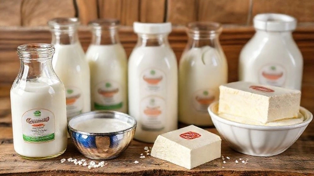 Sale of local traditional dairy products in Rasht Dilam Dairy