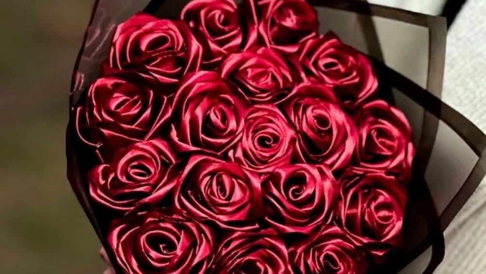 Everlasting ribbon roses, order ribbon bouquets in Kuchsafhan