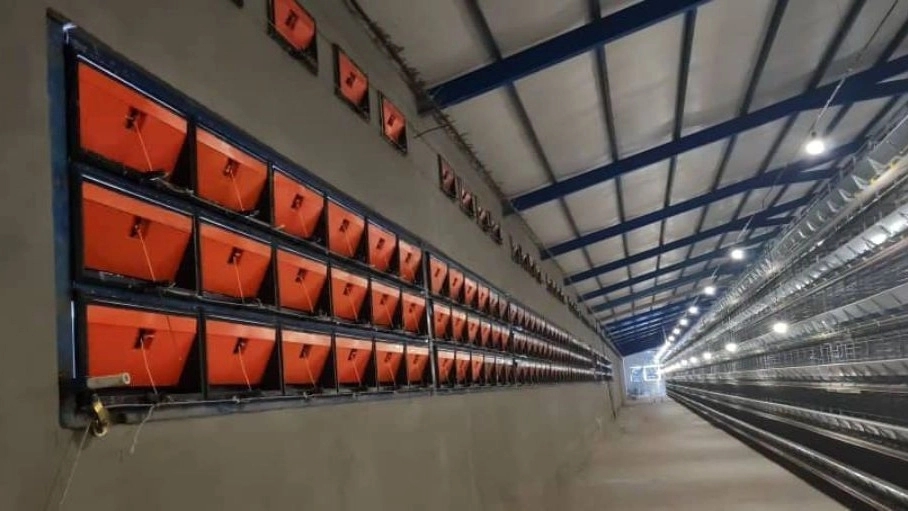 Air inlet shutter of export quality chicken farm in Tehran and its role in ventilation