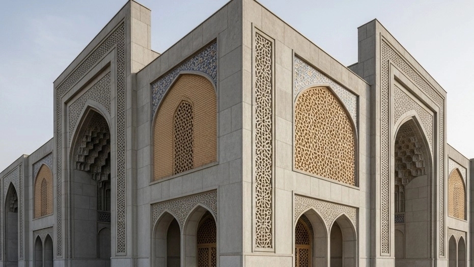 The execution of a facade with cement method in Shiraz