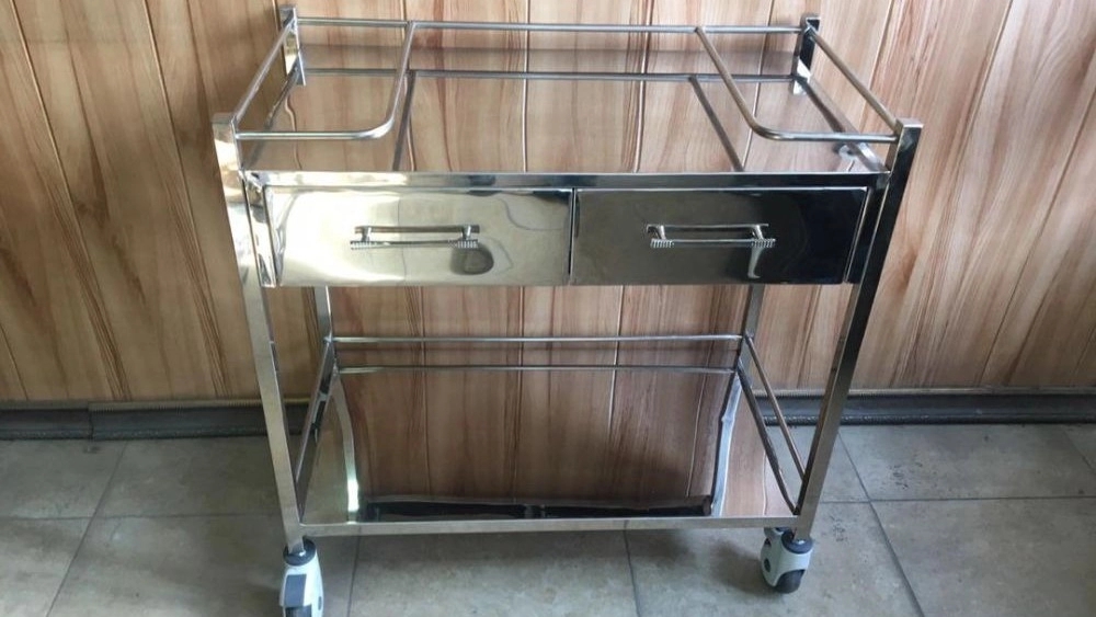 Sale of two-drawer all-steel dressing trolley in Tehran with hospital quality