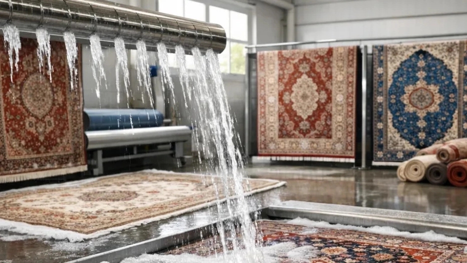Fadak carpet cleaning, washing all types of hand-woven carpets in Hamedan