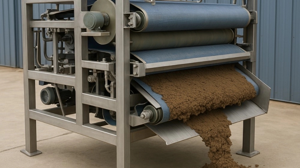 Technozist company, production of screw press dryer sludge repair in Isfahan