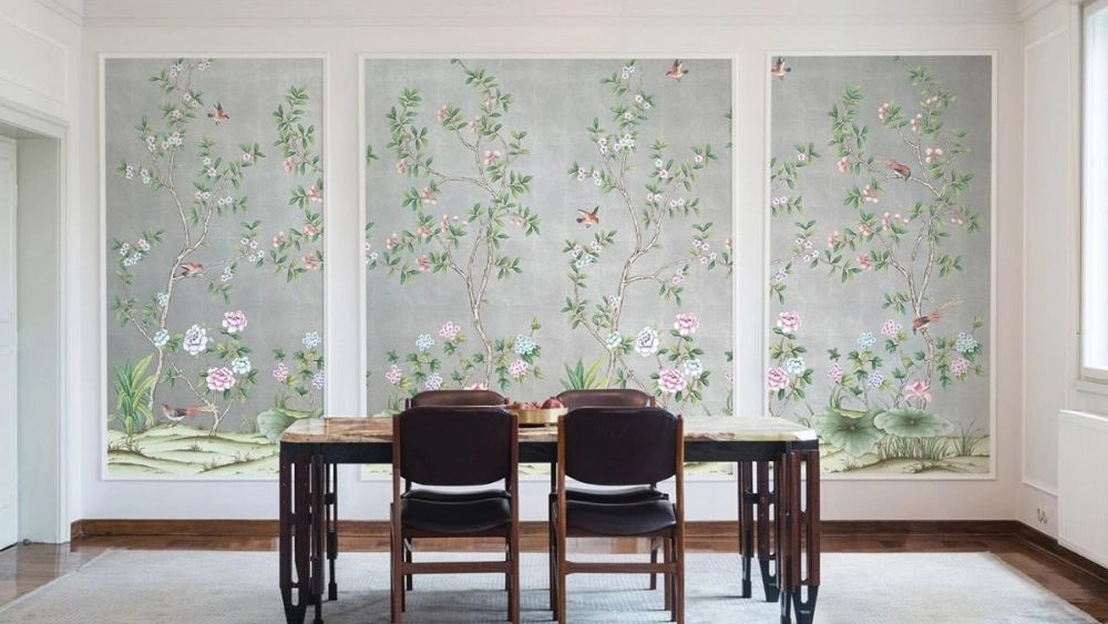 Colorful interior decoration, implementation of wallpaper and 3D posters in Arak