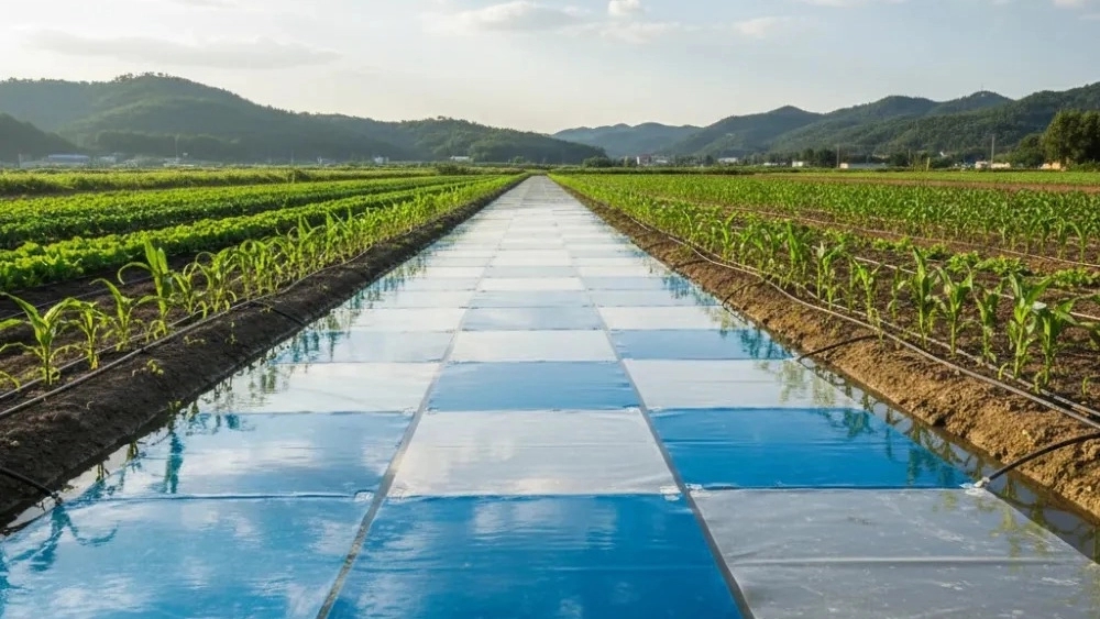 Floating irrigation nylon roll with blue and transparent color