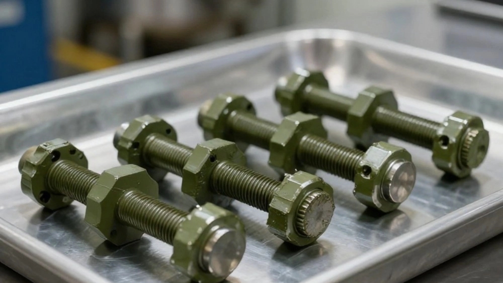 Light and dark olive plating for metal parts