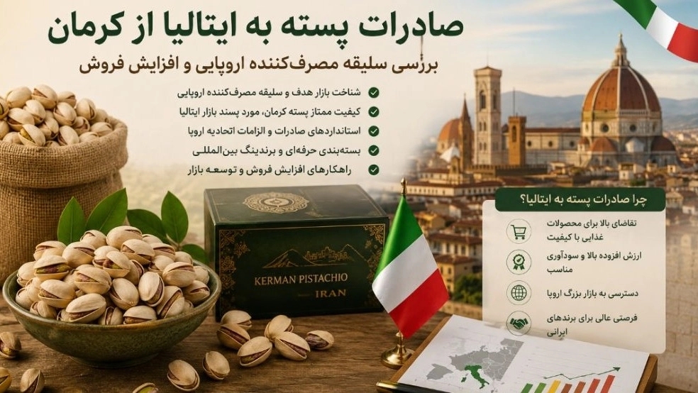 Exporting pistachios to Italy from Kerman, examining the taste of European consumers and increasing sales