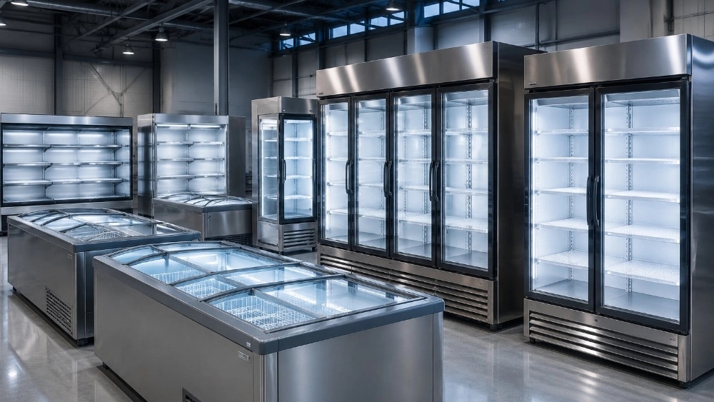 Production of standing and lying showcase refrigerators at a competitive price