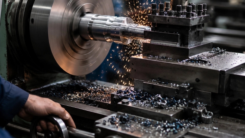 Turning of industrial parts with manual machine in Yafet Abad, Tehran
