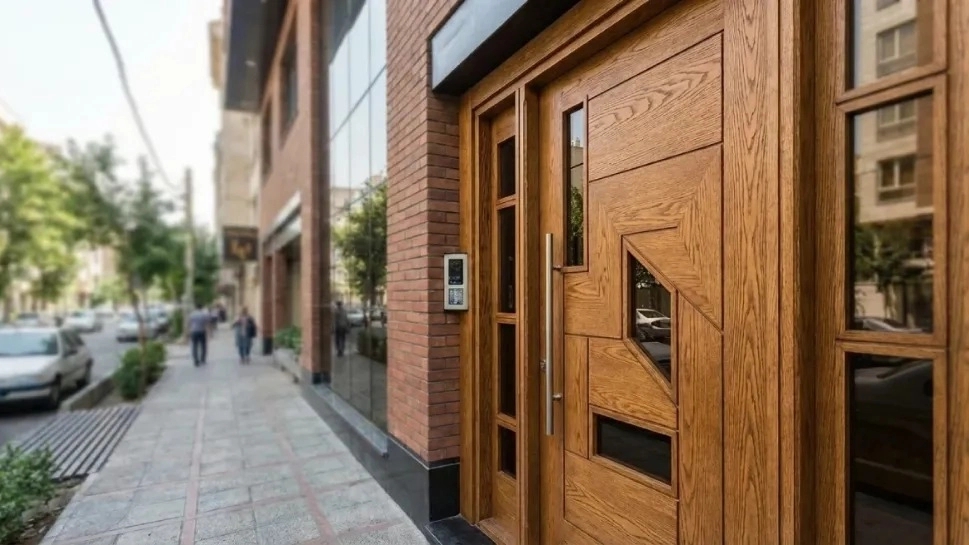 Mahan production, production and sale of wooden entrance doors for rooms and lobby in Tehran