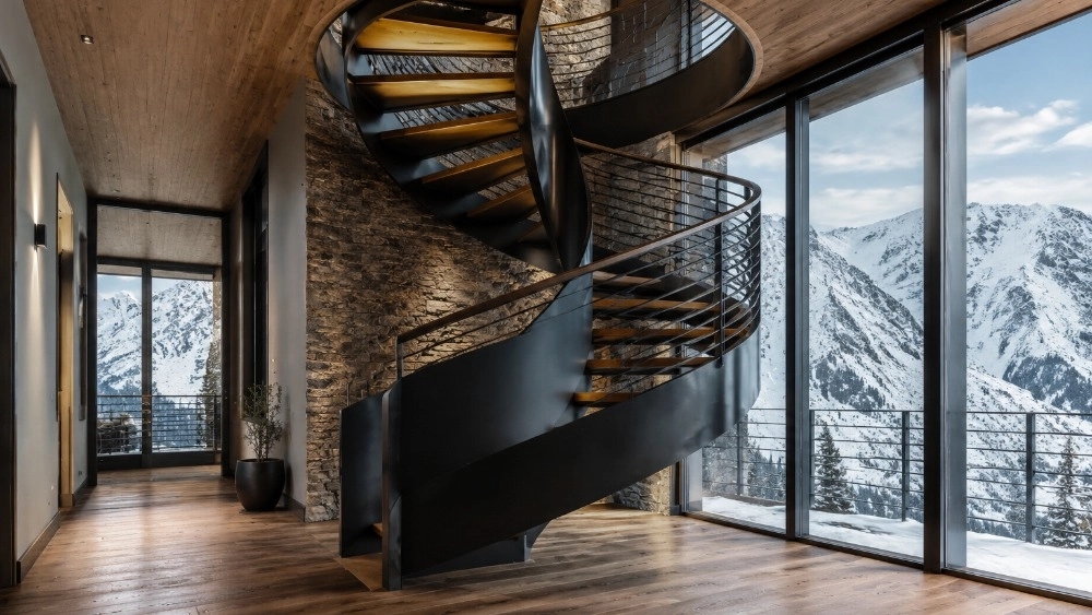 The best material for the construction of the round stairs of Firouzkouh, Tehran, the round stairs of Damavand, Firouzkouh