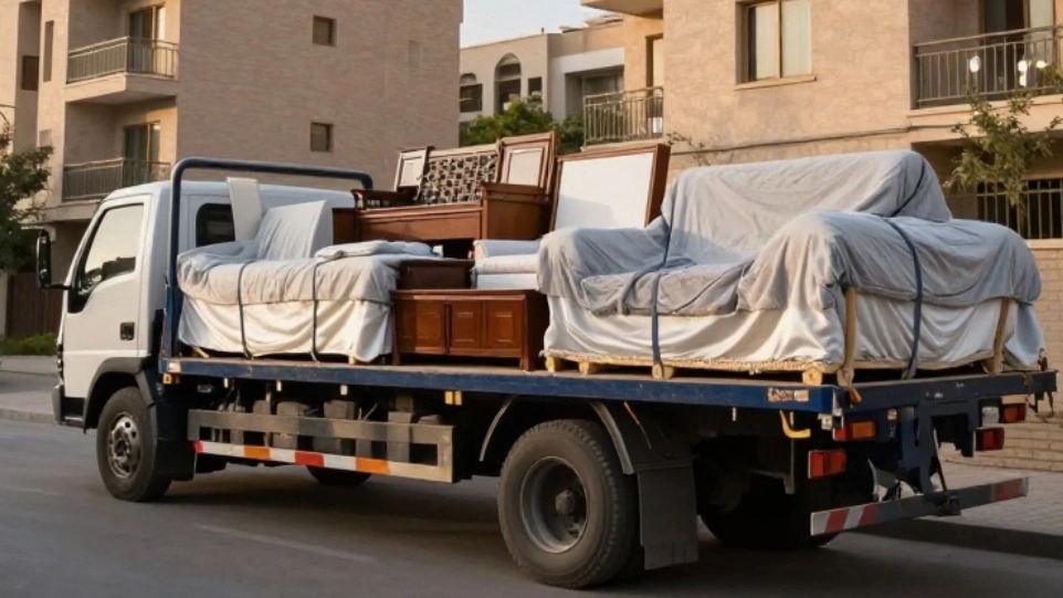 Renting a floor for moving furniture in Isfahan with an Afshari eagle crane