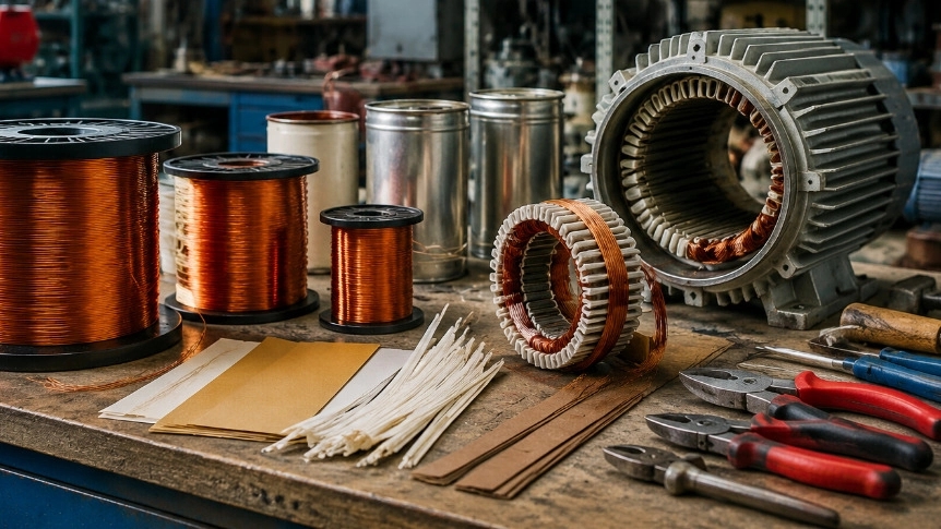 Mohammadi store, sale of electromotor winding parts and Lucky Rama wire in Malair