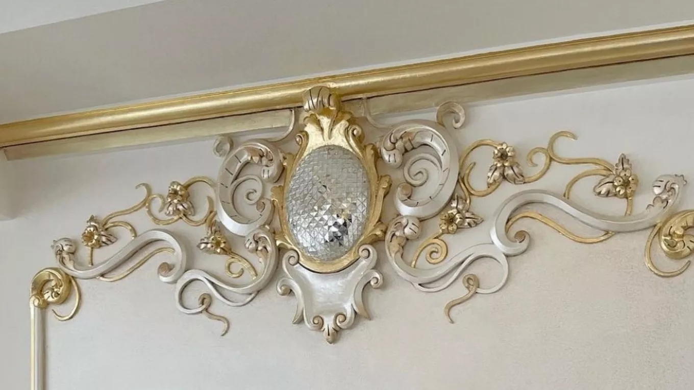 Patina work with gold leaf