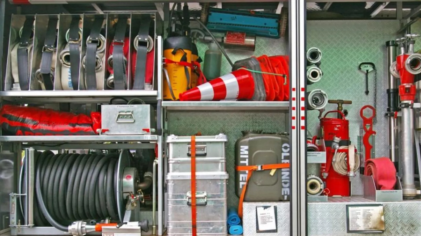 What does firefighting equipment include and what are its uses?