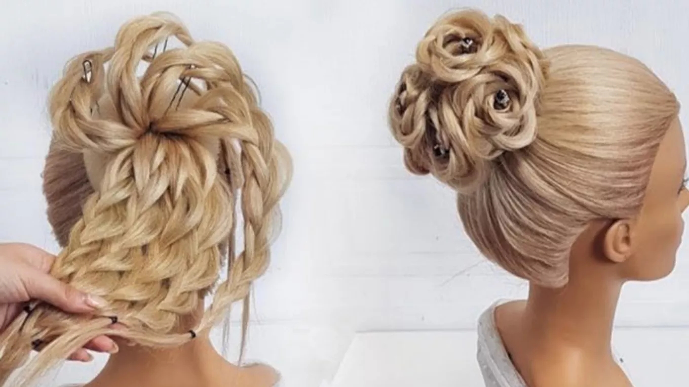 A variety of hair chignon styles