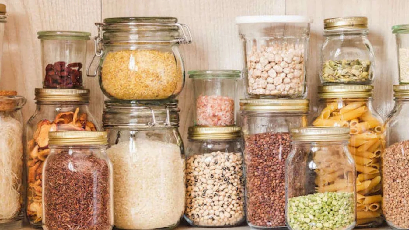 What is the use of glass containers in reception and decoration?