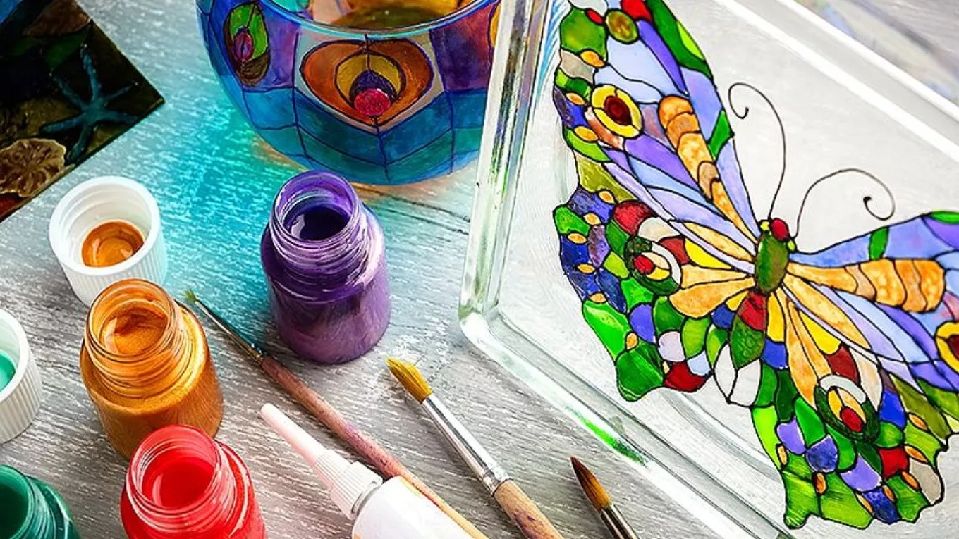 What is painting on glass (stained glass)?