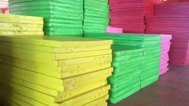 How is the layer of foam sheet and foam roll produced in the factory?
