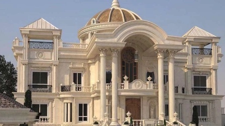 What is the Roman facade of the building and how is it different from the normal facade?