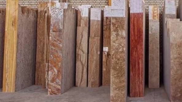 Travertine stone facade
