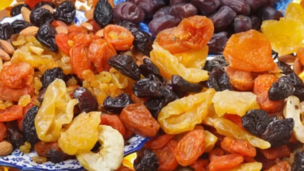 What is the production and export of dried fruit?