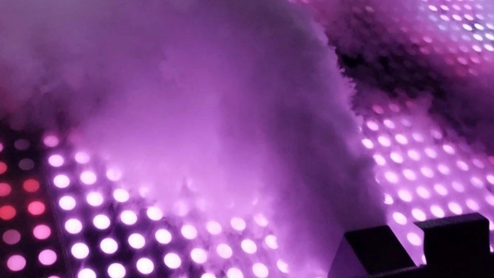Performance of heavy fog in the celebration