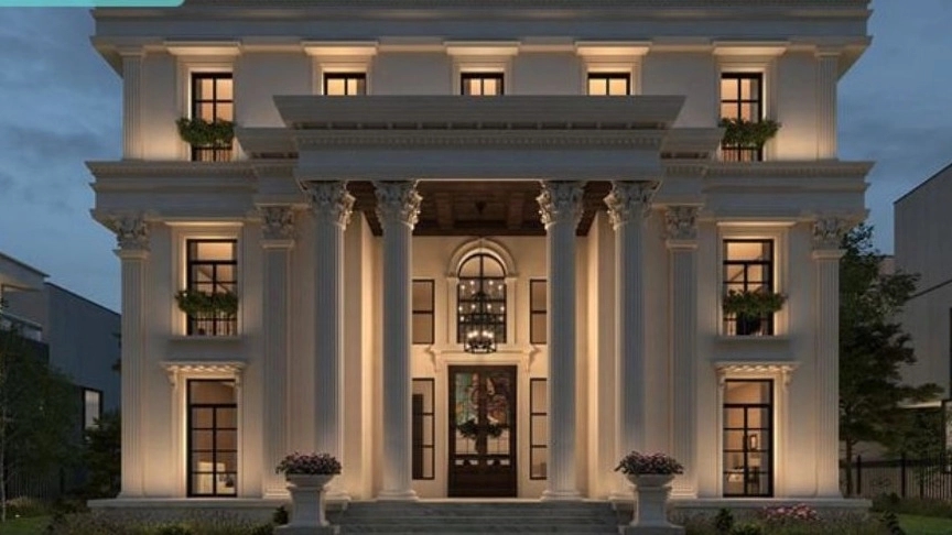 Simple and stylish Roman facade