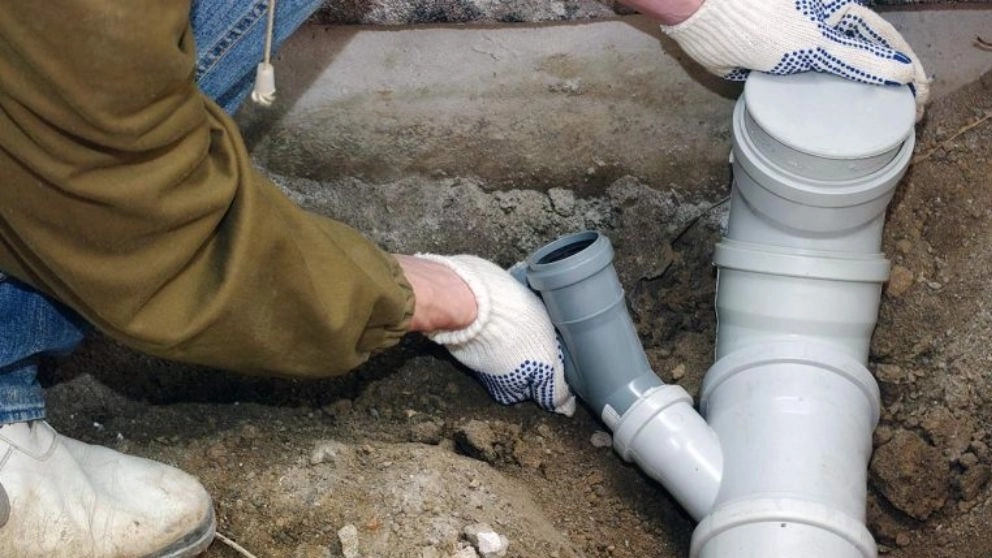 Building sewage piping in Khomeini, Isfahan city