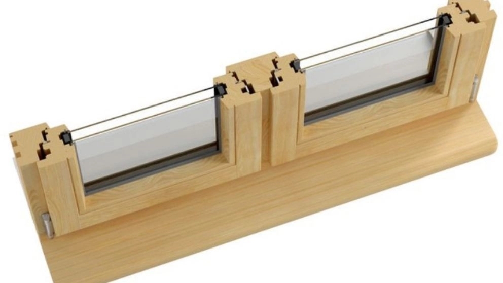 Wooden double-glazed window