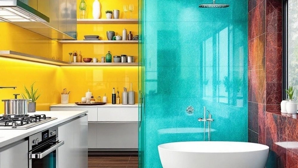 The best price of Lacobel glass for modern kitchen and bathroom decoration design