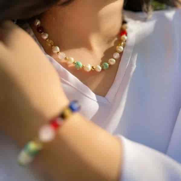 Seven chakra design with pearls