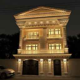 Stonework services for the modern Roman facade of Kamal stonework in Qeshm