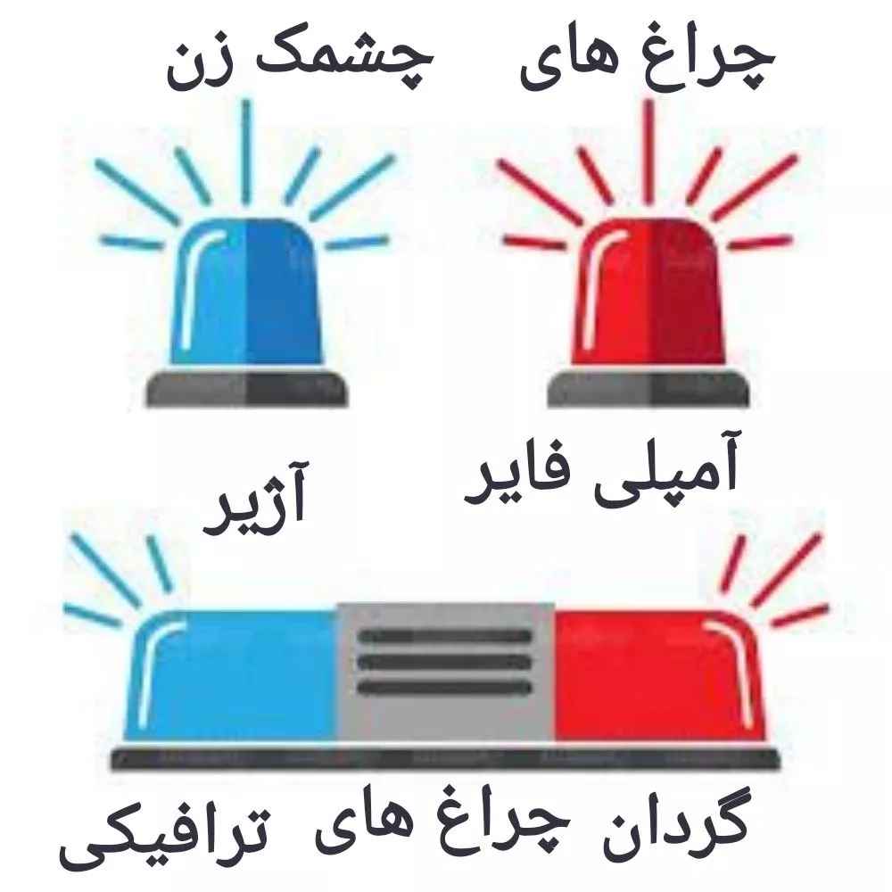 الأضواء وصفارات الإنذار ومكبرات الصوت