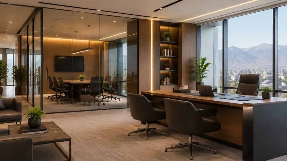 Kazvin'de cam ve MDF ofis bölmelerinin tasarımı ve montajı