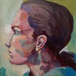 Painting on canvas by Mrs. Hejazi in Isfahan