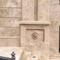 Facade of the building and wall cladding of mineral Afogh Gostar in Qods, Tehran