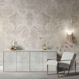 Rose decor, distribution of parquet flooring and wallpaper interior decoration in Tehran