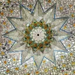 Shamsa mirror work, traditional stucco architecture in Arak