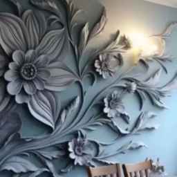 Khalifa design, modern plaster microcement relief in Tehran