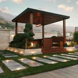 Implementation of the garden of Bruni Villa, landscaping and construction of gazebos and barbecues in Isfahan