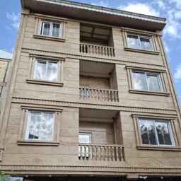 Stone work on the facade of the Kobani building