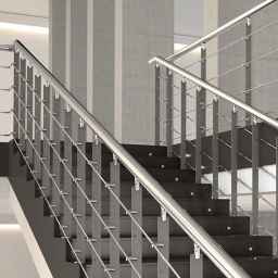 Interior decoration design, implementation and installation of steel and glass fence in Lahijan