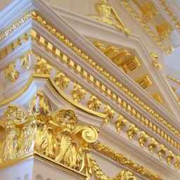 Design and implementation of embossed patina, gold and silver leaf, stucco and Ghorbani stone design in Tehran