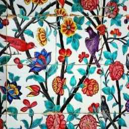 Traditional seven-color tile making by Ashab Hashemi in Isfahan