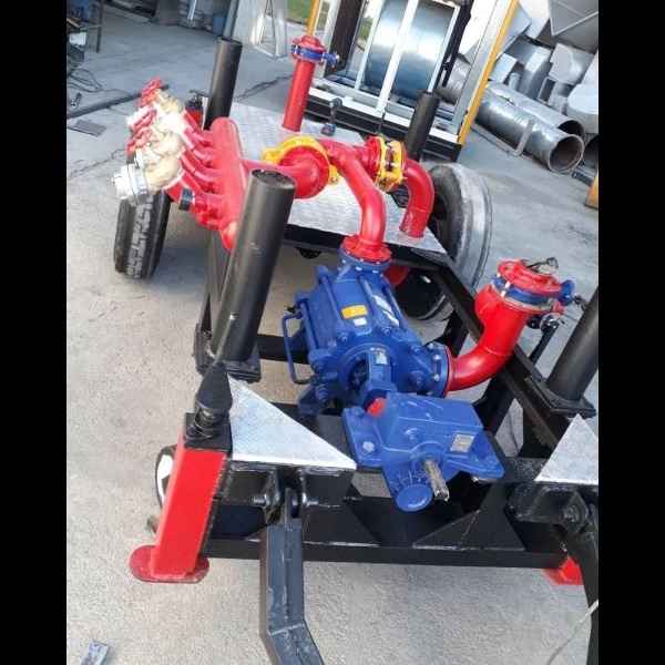 Water pump behind the tractor