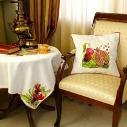 Zarinnegar production, runner table cushion production in Isfahan