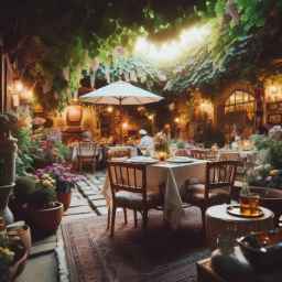 Khan Sera restaurant garden in Qom