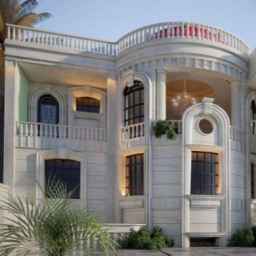 Facade of Hosseini building, execution of all facades of stone steps next to stairs in Yazd