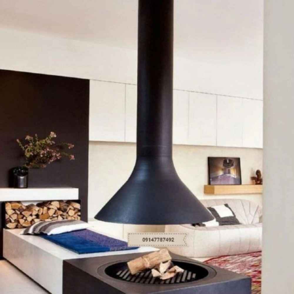Suspended fireplaces (gas-burning, wood-burning)